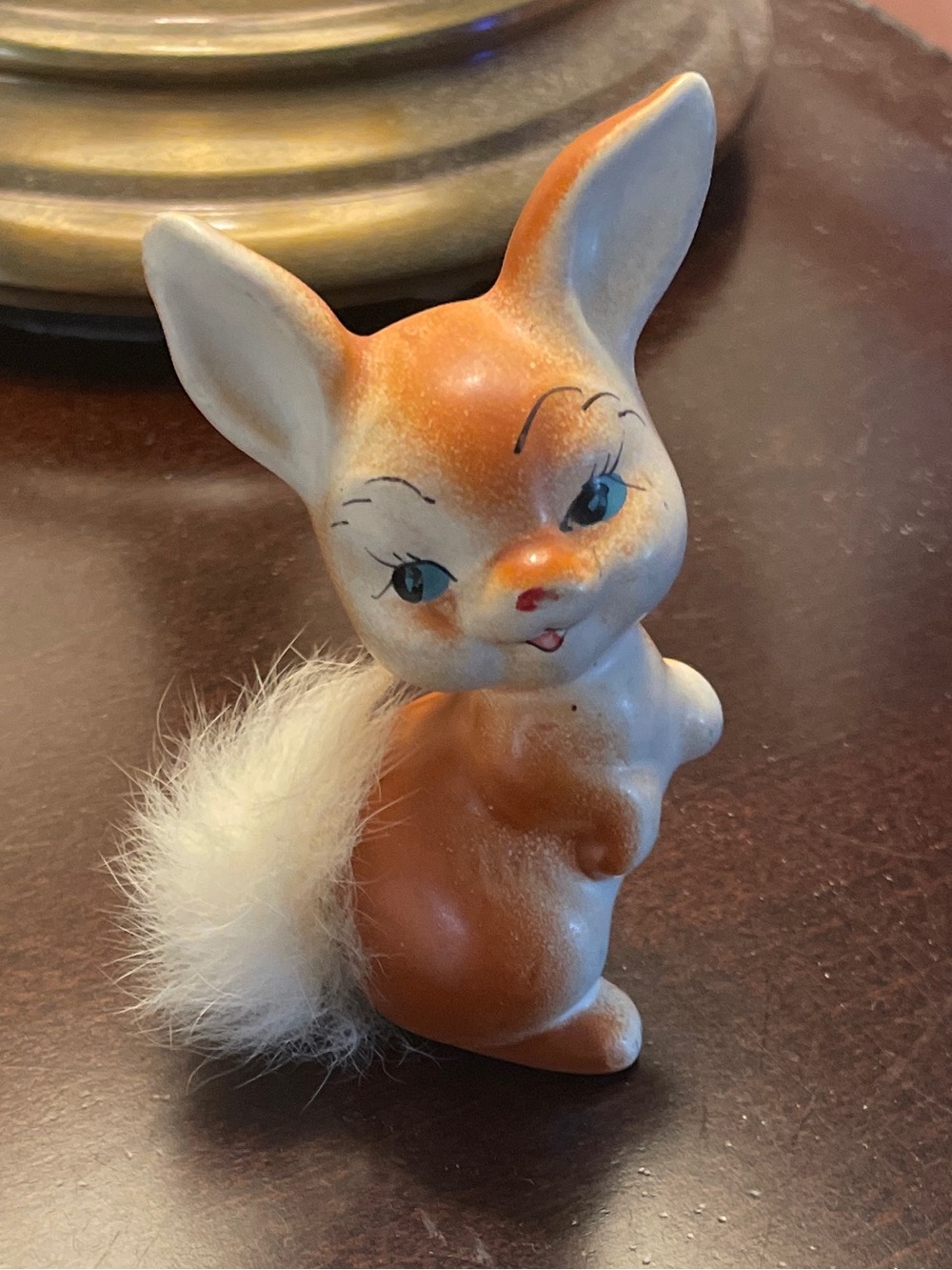 Bunny with Fluffy Tail Figurine